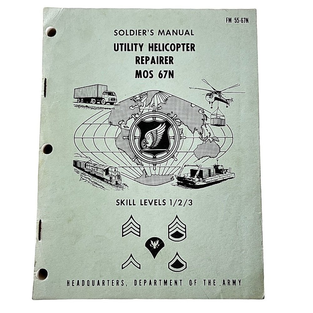 1978 Soldier Manual Utility Helicopter Repairer Skill Level 1  2  3  Dept Army
